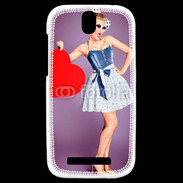 Coque HTC One SV femme glamour coeur style betty boop