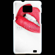 Coque Samsung Galaxy S2 bouche sexy rouge à lèvre gloss crayon contour