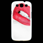 Coque Samsung Galaxy S3 bouche sexy rouge à lèvre gloss crayon contour