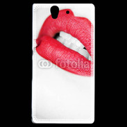 Coque Sony Xperia Z bouche sexy rouge à lèvre gloss crayon contour