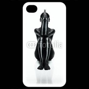 Coque iPhone 4 / iPhone 4S Femme nue body painting noir et blanc 2