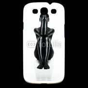 Coque Samsung Galaxy S3 Femme nue body painting noir et blanc 2