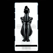 Coque Sony Xperia P Femme nue body painting noir et blanc 2