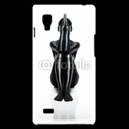 Coque LG Optimus L9 Femme nue body painting noir et blanc 2