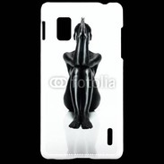 Coque LG Optimus G Femme nue body painting noir et blanc 2