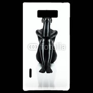 Coque LG Optimus L7 Femme nue body painting noir et blanc 2