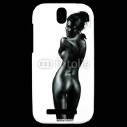 Coque HTC One SV Femme nue body painting noir et blanc 3