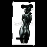 Coque HTC Windows Phone 8S Femme nue body painting noir et blanc 3