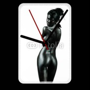 Grande pendule murale Femme nue body painting noir et blanc 3
