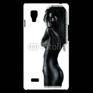 Coque LG Optimus L9 Femme nue body painting noir et blanc 4