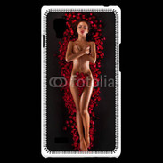 Coque LG Optimus L9 Femme nue pétales de rose glamour