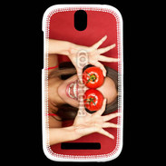 Coque HTC One SV Femme tomate humour