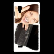 Coque LG Optimus L9 Femme souriante ordinateur