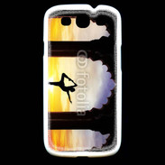 Coque Samsung Galaxy S3 Danseuse yoga temple couché de soleil