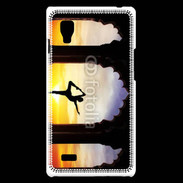 Coque LG Optimus L9 Danseuse yoga temple couché de soleil