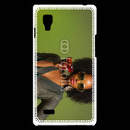 Coque LG Optimus L9 Femme metisse noire 3