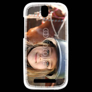 Coque HTC One SV Petite fille équitation