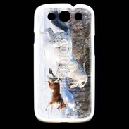 Coque Samsung Galaxy S3 Cheval et chien dans la neige