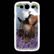Coque Samsung Galaxy S3 Cheval sentant la lavande 