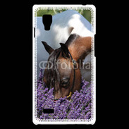 Coque LG Optimus L9 Cheval sentant la lavande 