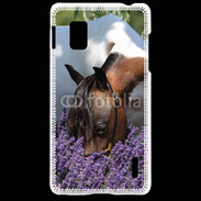 Coque LG Optimus G Cheval sentant la lavande 