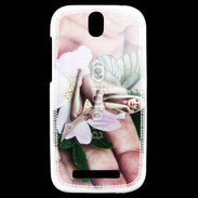 Coque HTC One SV Jolie femme avec des ailes de Papillon