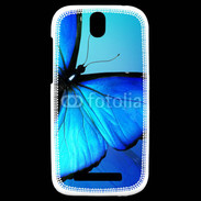 Coque HTC One SV Papillon sur fond bleu