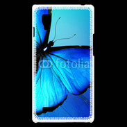 Coque LG Optimus L9 Papillon sur fond bleu