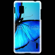 Coque LG Optimus G Papillon sur fond bleu