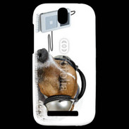 Coque HTC One SV Chien écoutant de la musique