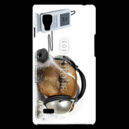 Coque LG Optimus L9 Chien écoutant de la musique