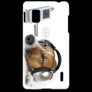 Coque LG Optimus G Chien écoutant de la musique