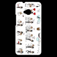 Coque HTC One Bande dessinée de mariés