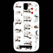 Coque HTC One SV Bande dessinée de mariés