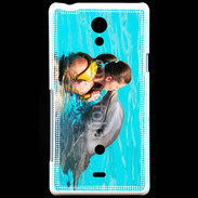 Coque Sony Xperia T Bisou de dauphin