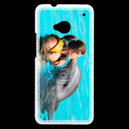 Coque HTC One Bisou de dauphin