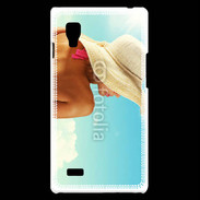 Coque LG Optimus L9 Femme à chapeau de plage
