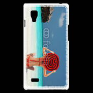 Coque LG Optimus L9 Femme assise sur la plage