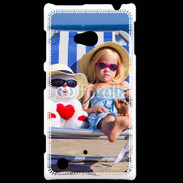 Coque Nokia Lumia 720 Petite fille avec bonhomme de neige a la plage