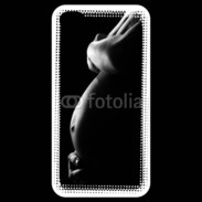 Coque iPhone 4 / iPhone 4S Femme enceinte en noir et blanc