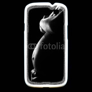 Coque Samsung Galaxy S3 Femme enceinte en noir et blanc