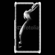 Coque HTC Windows Phone 8S Femme enceinte en noir et blanc
