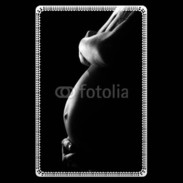 Etui carte bancaire Femme enceinte en noir et blanc
