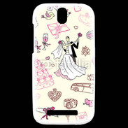 Coque HTC One SV Thème mariage 1