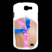 Coque Samsung Galaxy Express Femme enceinte avec ruban bleu et rose