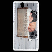 Coque Sony Xperia Z Bébé dormant avec chapeau tête de chat