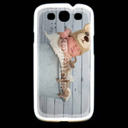 Coque Samsung Galaxy S3 Bébé nounours dormant dans une bassine