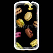 Coque Samsung Galaxy S3 Macarons sur fond noir