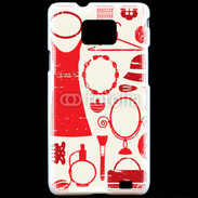 Coque Samsung Galaxy S2 Fond fashion rouge
