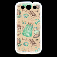Coque Samsung Galaxy S3 Fond fashion vert et marron